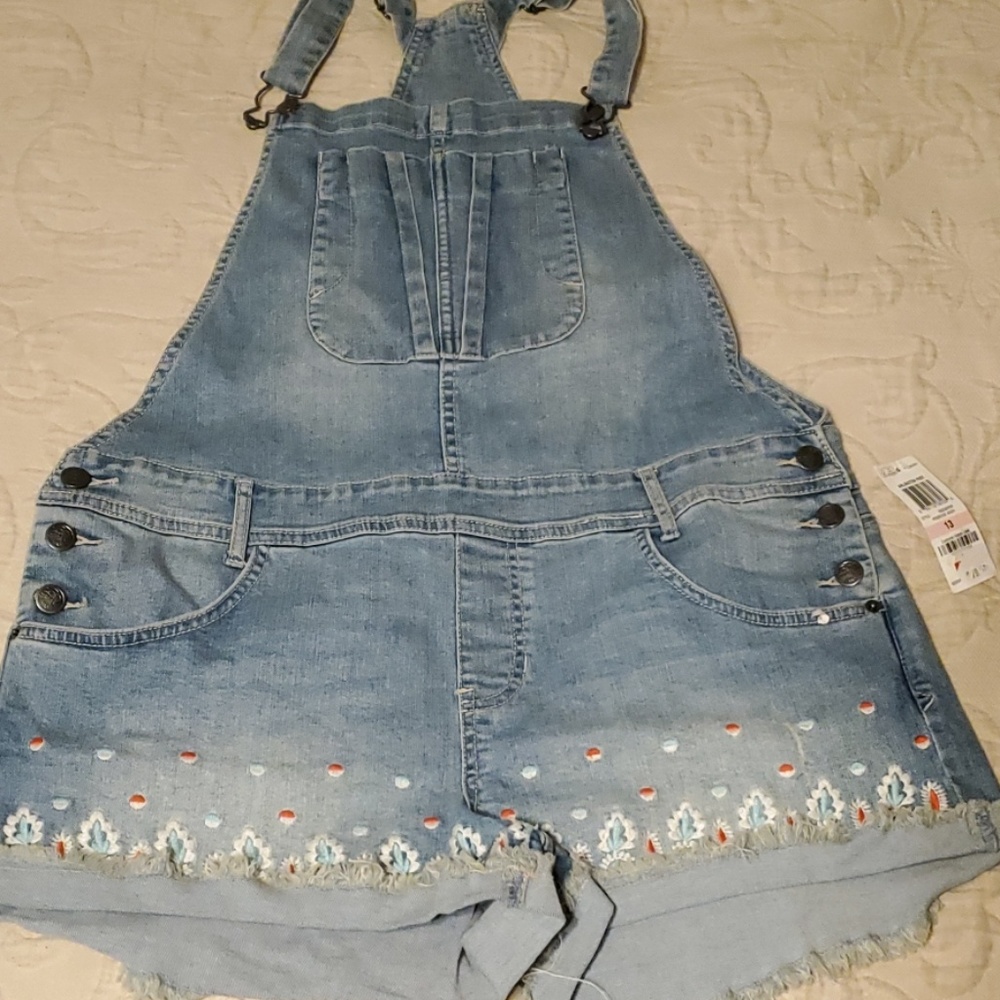 Jean shorts overalls